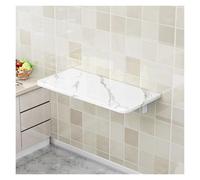 GHFXSCV Fold Down Floating Wall Desk - Laundry Folding Table for KitchenCraft BarsSewing Station - White Stone Pattern (40x20cm) - Space-Saving Home Office Solution