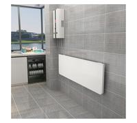 GHFXSCV Foldable Wall-Mounted Drop Leaf Table for Kitchen Balcony & Small Spaces - Rounded Corners Compact Design 120x24cm White - Perfect for Laundry & Outdoor Use