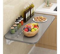 GHFXSCV Foldable Wall Mounted Kitchen Table - Wooden Drop Leaf Folding DeskSpace-Saving Convertible Laundry Workbench & Floating Shelf for Home & Office Use