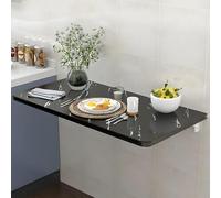 GHFXSCV Folding Wall Desk - Space-Saving Study & Dining Table Versatile 40x20cm Hanging Computer Desk Black Textured Foldable Furniture for Bedroom & Office Use