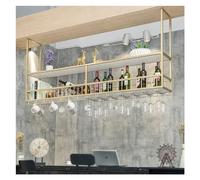 GHFXSCV Hanging Wine G Rack with Bar Floating Shelf Large Capacity Cabinet nizer for Wine and Dish Storage Vintage Home Decor for Cafe or Wine Cellar (80 * 90cm)