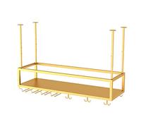 GHFXSCV Industrial Metal Wine Rack - Adjustable Floating Shelf for Wine Glasses & Bottles, Ceiling Decor for Bars, Restaurants & Kitchens