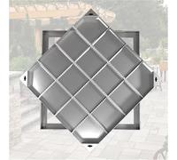 GHFXSCV Invisible Stainless Steel Manhole Cover F Design with e Square (8cm 40x40cm/15.7x15.7in) Hidden Access Lid for Outdoor Use Sk h