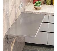 GHFXSCV Robuster Wall-Mounted Foldable Desk - Modern Brushed Stainless Steel Computer Table Space-Saving Dining & Gaming Table 20kg Capacity Size: L60xW40cm