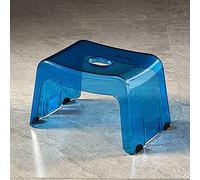 GHFXSCV Transparent Acrylic Shower Stool, Non-Slip Waterproof Shoe Change Bench for Bathroom, Compact Backless Chair (Clear Blue, 33x22x20cm / 13x9x8inch)
