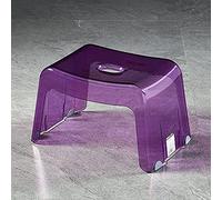 GHFXSCV Transparent Acrylic Shower Stool, Non-Slip Waterproof Shower Seat, Small Backless Stool for Bathroom, Shoe Change Bench, Clear Purple, 33x22x20cm (13x9x8inch)