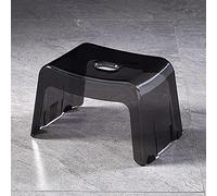 GHFXSCV Transparent Acrylic Shower Stool, Non-Slip Waterproof Stool for Bathroom, Backless Thick Small Chair for Shoe Changing, Clear Black, 33x22x20cm (13x9x8inch)