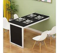 GHFXSCV Wall Mounted Folding Dining Table Space-Saving Adjustable Bar Table with Foldable Support Perfect for Kitchen Dining Room Bedroom - Black & White Design