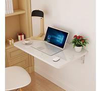 GHFXSCV Wall-Mounted Folding Table Space-Saving Wooden Drop-Leaf Desk Sturdy Kitchen/Utility Room TableCompact Design White 120x60 cm for Small Spaces