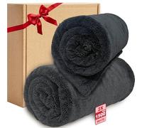 Ghguole 2pcs 90 * 70cm Car Drying Towel Extra Large,1500GSM Drying Towel Car Detailing,Double-Sided Thickened Microfibre Towels,Super Absorbent Lint-Free Cars Cleaning Cloths for Fast Drying,Washing