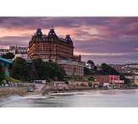 GHGXGJ 1000 piece jigsaw puzzle with famous UK sights as a backdrop,suitable for adults and children,England Scarborough North Yorkshire Sea Coast Houses Cities52*38cm