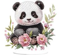 GHHKUD Diamond Painting Desktop Ornaments, Panda 5D Diamond Art Painting Kits for Adults, Special Shaped Diamond Gem Art Tabletop Ornaments Double Sided, Animal Arts and Crafts Kit for Home Decor