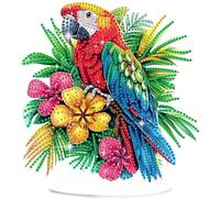 GHHKUD Diamond Painting Desktop Ornaments, Parrot 5D Diamond Art Painting Kits for Adults, Special Shaped Diamond Gem Art Tabletop Ornaments Double Sided, Bird Arts and Crafts Kit for Home Decor