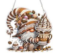 GHHKUD Gnome Hanging Diamond Art Kits for Adults, Special Shaped Diamond Painting Kits Hanging Pendant, DIY Acrylic 5D Diamonds Gem Art Painting Craft Kit for Wall Decor Gift