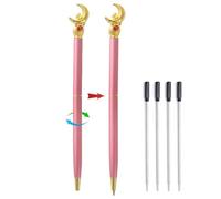 GHHQIANG 2Pcs Sailor Moon Pen School Supplies, Sailor Moon Merch, Kawaii Stationery Set for School Day Students Gifts or Offices,Tip 1mm ，with 4 black pen refills