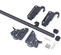 GHHVFEC 3.3ft 26.2ft Rolling Library Ladder Track Kit with Telescopic Upper Roller and Floor Wheels Full Set Hardware for Sliding Library Stepladder Hook On Design with Brakes No Ladder In