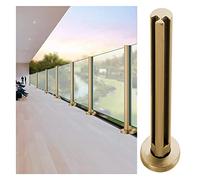 GHHVFEC Balustrade Posts Glass Railing Post Windproof Fencing Connector Balcony Balustrade Clamp System For 10/12 Mm Thick Panel, Heavy Duty Glass Railing Post/Fence Pillars, Inc,Corner Post-95cm/37