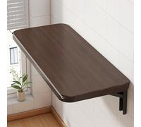 GHHVFEC Folding Wall-Mounted Desk Space-Saving Wooden Table for Home Office Kitchen & Balcony - Compact 30x120cm (12x47in) Design for Small Spaces