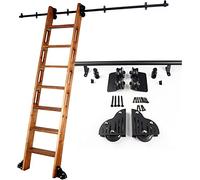 GHHVFEC Heavy Duty Rolling Library Ladder Kit - Sliding Rail Track Hardware for Mobile Indoor Loft Ladders, Roller System (No Ladder Included) - Perfect for Home Use