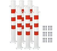 GHHVFEC HeavyDuty Steel Bollard PostRustproof & Waterproof Traffic Control Barrier 6Pack Driveway Safety Poles for Enhanced Security & Vehicle Protection
