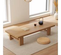 GHHVFEC Japanese Low Coffee Table Solid Wood Table 100x60x38 cm Small Wooden Palace Style Floor Seating Modern Minimalist Design Perfect for Living Room or Tea Ceremony