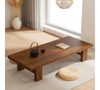 GHHVFEC Japanese Low Coffee Table Solid Wood Table Small Palace Style Wooden Table for Floor Seating Brown 100x60x38 cm Perfect for Living Room Decor