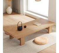 GHHVFEC Japanese Low Floor Table Rectangular Coffee & Tea Table with Sturdy Thick Legs Ideal for Sitting on the Floor Home Bedroom Office (Yellow 60x35x30cm/24x14x12in)