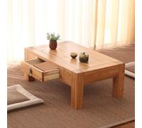 GHHVFEC Minimalist Solid Wood Coffee Table - Multifunctional Rectangular Low Table for Living Room & Dining Room Japanese Tea Table for Floor Seating 31x19x12in (Yellow)