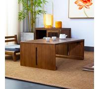 GHHVFEC Minimalist Solid Wood Japanese Folding Coffee Table for Living Room, Low Dining Table, Small End Table for Study, Balcony & Dining Room (50x40x25CM)
