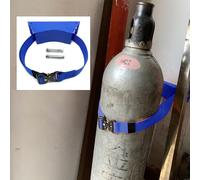 GHHVFEC Oxygen cylinder rack,Wall-Mounted Plastic Oxygen Tank Holder - 4pcs Oxygen Cylinder Rack with Safety Buckles - Propane, Nitrogen, Argon Bottle Carrier Storage Solution (Blue)