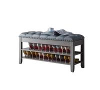 GHHVFEC Space Saving Shoes Cabinet，shoe change bench Foot Stools ottoman Shoe Bench Household Door Shoe Rack Shoe Bench Gray Shoe Rack Can Sit On Long Bench Solid Wood Shoe Bench Porch Sto