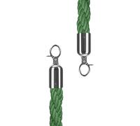 GHHVFEC VIP Queue Post for Events, 2.4m Green Hemp Rope with Silver Hooks, Sturdy Crowd Control Stand, Wall-Mounted or Freestanding, Stylish Barrier Solution
