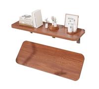 GHHVFEC Wall Mounted Folding Desk for Kitchen & Bar Artisan Craft Sewing Table Walnut Finish Space-Saving Console Stand (60 x 24 cm) - Perfect for Small Spaces