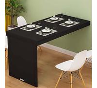 GHHVFEC Wall-Mounted Folding Dining Table & Desk - Space-Saving Floating Desk for Home Office & Dining Room Modern Simple Design Black 120x60cm - Multi-Functional Furniture Solution