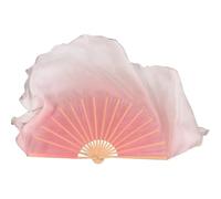 GHHZML Belly Dance Fan Dance Fan Veil Pair 2pcs Circle Real Silk Dancer Practice Show Props Extra Long Flowy Folk Costume for Women Dancers(Color 4,2pcs Right -2 People)