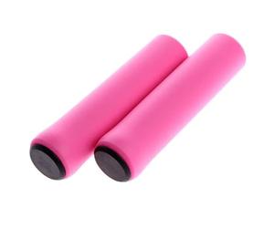 GHHZML Bike Handlebar Grips Outdoor Mountain Bike Handlebar Grips Cover Anti-slip Strong Support Bicycle Handle Silicone Cycling for Bikes(Pink)