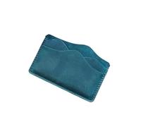 GHHZML Card Wallet Men Luxury Genuine Leather Credit Card Holder Crazy Horse Wallet ID Case with 5 Slots(Blue)