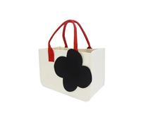 GHHZML Felt Bag With Lid Felt Tote Bag, Flower, Large Capacity Shopping, Simple Cloud, Handheld Storage(30 * 20 * 18cm)