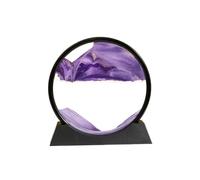 GHHZML Flowing Sand Frame Moving Sand Art Frame Flowing 3D Dynamic Liquid Hourglass Quicksand Kinetic Painting Office Home Decor(Black Base-Purple,5 inch)