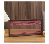 GHHZML Flowing Sand Frame Wooden Frame Sandscape Moving Sand Art Picture Quicksand 3D Liquid Hourglass Craft Flowing Painting Office Home Decor(Red (37x17cm))