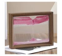 GHHZML Flowing Sand Frame Wooden Frame Sandscape Moving Sand Art Picture Quicksand 3D Liquid Hourglass Craft Flowing Painting Office Home Decor(Pink (22x17cm))