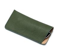 GHHZML Glasses Pouch Genuine Leather Glasses Bag Case For Man Women Sunglasses Storage Holder Pouch Ultra-thin Eyeglasses Box Eyewear Protector(Green)