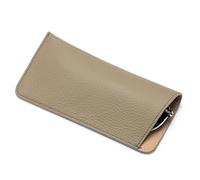 GHHZML Glasses Pouch Genuine Leather Glasses Bag Case For Man Women Sunglasses Storage Holder Pouch Ultra-thin Eyeglasses Box Eyewear Protector(Gray)