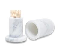 GHHZML Toothpick Holder 1pc Marble Toothpick Holder With Lid Dispenser Porcelain Cocktail Stick Box Home Hotel Cotton Swab Storage Tank