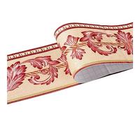 GHHZML Wallpaper Borders Self Adhesive 1Roll/Pack Waistline Border Waterproof Wall Stickers 3D Relief Rustic Tile Living Room Bathroom 5M Length Self Adhesive Line for Kitchen(Red Eucalyptus Leaf)