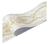 GHHZML Wallpaper Borders Self Adhesive 1Roll/Pack Waistline Border Waterproof Wall Stickers 3D Relief Rustic Tile Living Room Bathroom 5M Length Self Adhesive Line for Kitchen(Green Peony)