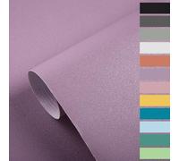 GHIBFBT Solid Color Wallpaper, 40cm x 10m Self Adhesive Waterproof Peel and Stick Contact Wall Paper, Removable Cuttable Bedroom Wallpaper for Living Room (Purple)