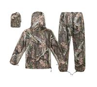GHILEO Camo Repellent Mosquito Suit With Bug Hat, Mosquito Proof Clothing Jacket and Pants, Camo No Pocket, X-Large