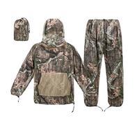 GHILEO Camo Repellent Mosquito Suit With Bug Hat, Mosquito Proof Clothing Jacket and Pants, Camo With Pocket, Large