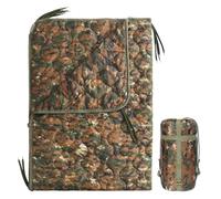 GHILEO Woobie Blanket, Army Poncho Liner with Zipper, Military Sleeping Bag, with A Compression Carrying Bag, for Hiking, Camping, Outdoor Survival